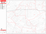 West Covina Wall Map Red Line Style